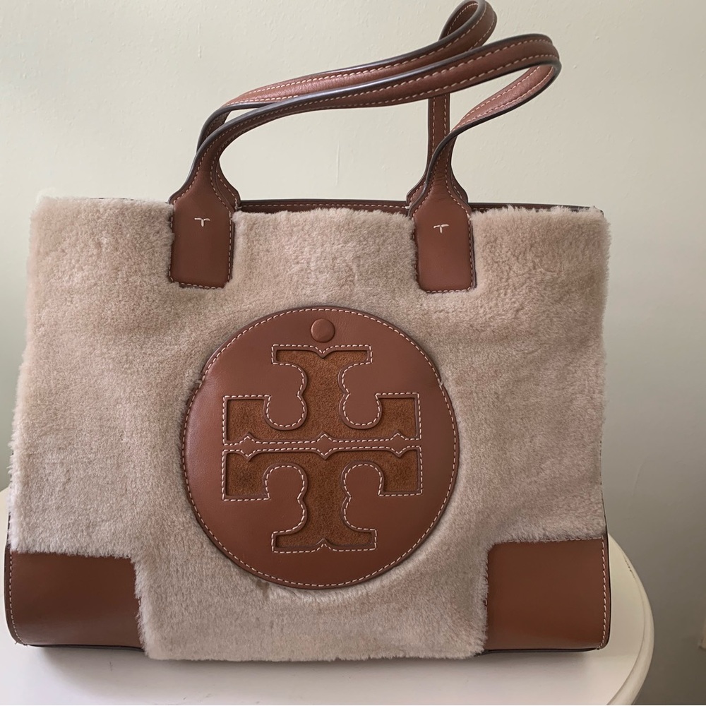 Tory Burch Genuine Shearling and Leather Ella Mini Tote - Picture 4 of 9